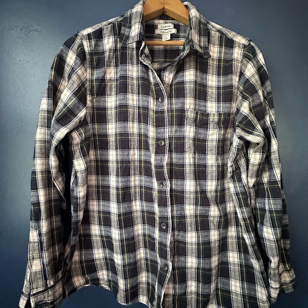 L.L. Bean Women’s Casual Button Down Plaid Shirt
